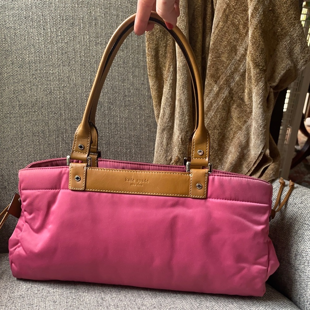 ❌sold❌Kate Spade Pink Nylon Tote Shoulder Purse Y2K